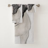 Franse Bulldog (Brindle Pied) - Schilderen - Dog A Bad Handdoek (Insitu)