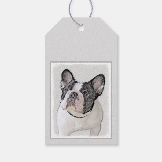 Franse Bulldog (Brindle Pied) - Schilderen - Dog A Cadeaulabel (Achterkant)