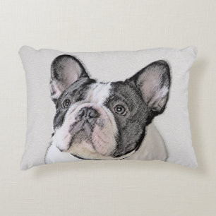 Franse Bulldog (Brindle Pied) - Schilderen - Dog A Decoratief Kussen