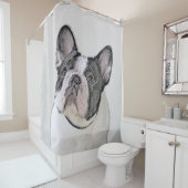 Franse Bulldog (Brindle Pied) - Schilderen - Dog A Douchegordijn (In situ)