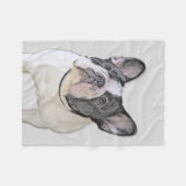 Franse Bulldog (Brindle Pied) - Schilderen - Dog A Fleece Deken (Voorkant (Horizontaal))
