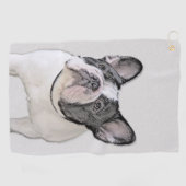 Franse Bulldog (Brindle Pied) - Schilderen - Dog A Golfhanddoek (Horizontaal)