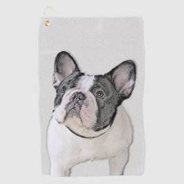Franse Bulldog (Brindle Pied) - Schilderen - Dog A Golfhanddoek