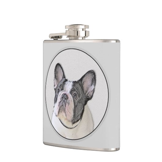 Franse Bulldog (Brindle Pied) - Schilderen - Dog A Heupfles (Links)