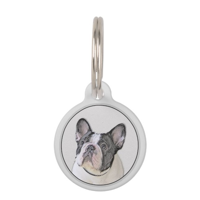 Franse Bulldog (Brindle Pied) - Schilderen - Dog A Huisdierpenning (Voorkant)