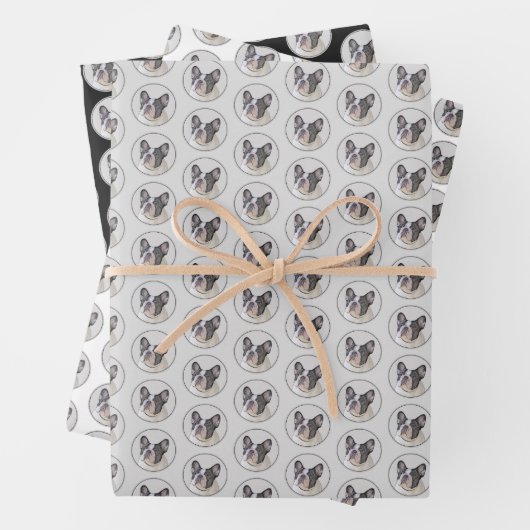 Franse Bulldog (Brindle Pied) - Schilderen - Dog A Inpakpapier Vel (In situ)