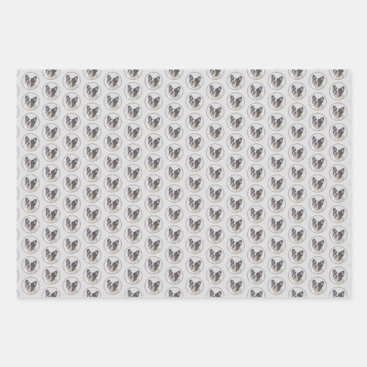 Franse Bulldog (Brindle Pied) - Schilderen - Dog A Inpakpapier Vel (Voorkant)