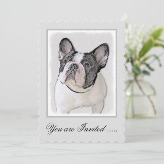 Franse Bulldog (Brindle Pied) - Schilderen - Dog A Kaart (Staand voorkant)