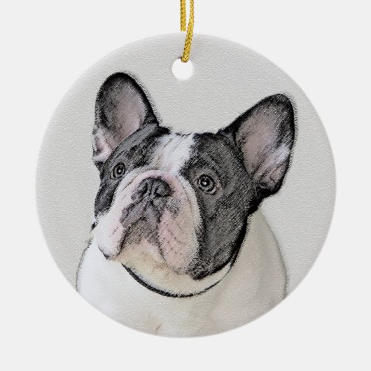 Franse Bulldog (Brindle Pied) - Schilderen - Dog A Keramisch Ornament (Voorkant)