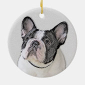 Franse Bulldog (Brindle Pied) - Schilderen - Dog A Keramisch Ornament (Achterkant)
