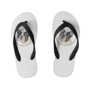Franse Bulldog (Brindle Pied) - Schilderen - Dog A Kinder Teenslippers