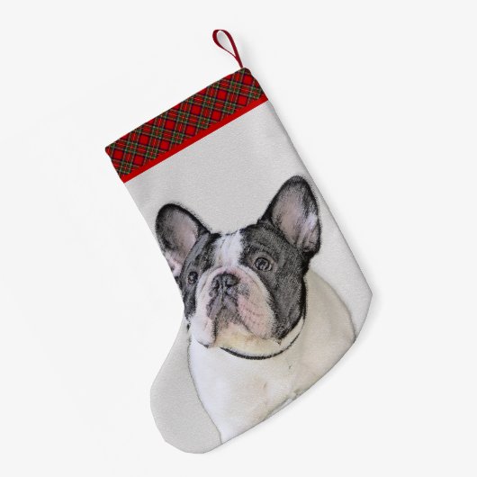Franse Bulldog (Brindle Pied) - Schilderen - Dog A Kleine Kerstsok (Achterkant (Hangend))