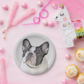 Franse Bulldog (Brindle Pied) - Schilderen - Dog A Papieren Bordje (Feest)