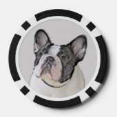 Franse Bulldog (Brindle Pied) - Schilderen - Dog A Poker Chips (Achterkant)