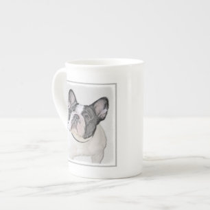 Franse Bulldog (Brindle Pied) - Schilderen - Dog A Porselein Kop