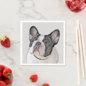 Franse Bulldog (Brindle Pied) - Schilderen - Dog A Servet (Insitu)