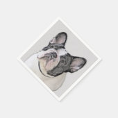 Franse Bulldog (Brindle Pied) - Schilderen - Dog A Servet (Hoek)