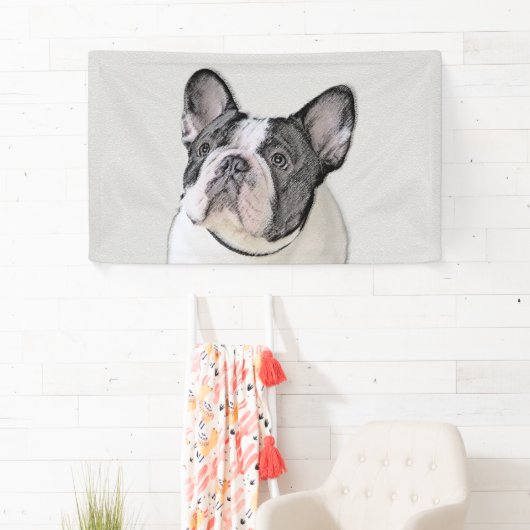Franse Bulldog (Brindle Pied) - Schilderen - Dog A Spandoek (Insitu)