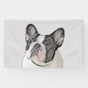 Franse Bulldog (Brindle Pied) - Schilderen - Dog A Spandoek