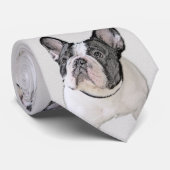 Franse Bulldog (Brindle Pied) - Schilderen - Dog A Stropdas (Opgerold)
