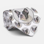 Franse Bulldog (Brindle Pied) - Schilderen - Dog A Stropdas (Opgerold)