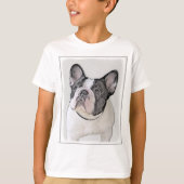 Franse Bulldog (Brindle Pied) - Schilderen - Dog A T-shirt (Voorkant)