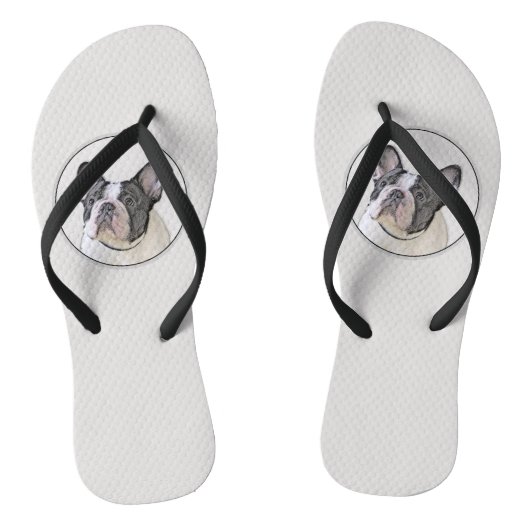 Franse Bulldog (Brindle Pied) - Schilderen - Dog A Teenslippers (Voetbed)