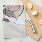 Franse Bulldog (Brindle Pied) - Schilderen - Dog A Theedoek (Quarter Fold)