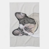 Franse Bulldog (Brindle Pied) - Schilderen - Dog A Theedoek (Verticaal)