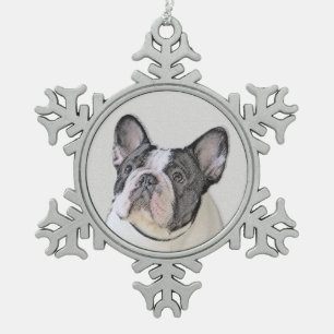 Franse Bulldog (Brindle Pied) - Schilderen - Dog A Tin Sneeuwvlok Ornament