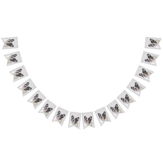 Franse Bulldog (Brindle Pied) - Schilderen - Dog A Vlaggetjes (Alle)