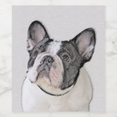 Franse Bulldog (Brindle Pied) - Schilderen - Dog A Wijn Etiket (Enkel label)