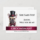 Franse bulldog bruidegoms voorstel Bourgogne bruil Briefkaart (Voorkant / Achterkant)