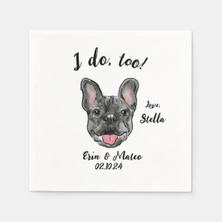 Franse Bulldog bruiloft cocktail servet