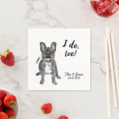 Franse Bulldog bruiloft cocktail servet (Insitu)