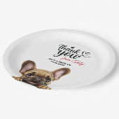 Franse Bulldog bruiloft dank u Papieren Bordje (Gekanteld)