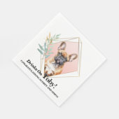 Franse Bulldog bruiloft servetten met honden Foto (Hoek)