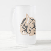 Franse Bulldog bruin Matglas Bierpul (Voorkant links)