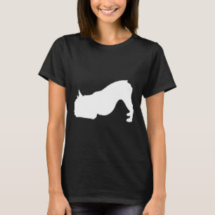 Franse Bulldog Bulldog Yoga naar beneden T-shirt