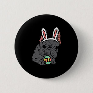 Franse Bulldog Bunny Schattige Frenchie Dog Mannen Ronde Button 5,7 Cm