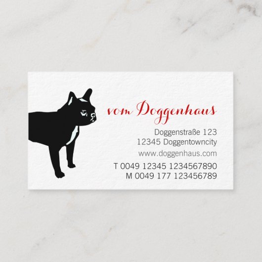 Franse Bulldog Businesscards Visitekaartje (Achterkant)