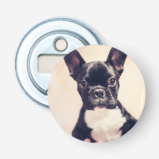 Franse Bulldog Button Flesopener (Voorkant)
