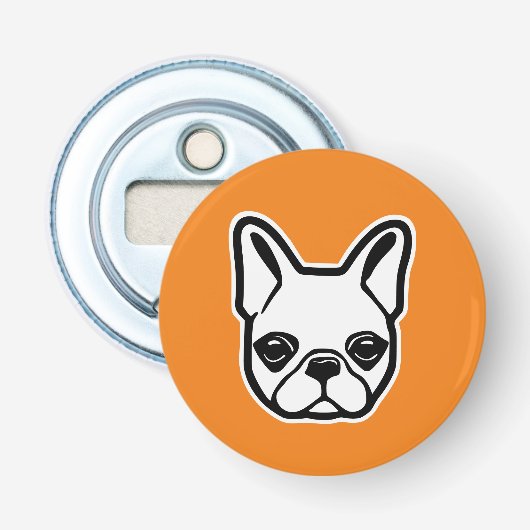 Franse Bulldog Button Flesopener (Voorkant)