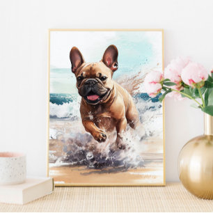 Franse Bulldog cadeau muur kunst afdruk  Poster
