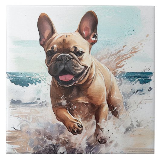 Franse Bulldog cadeau Tegeltje (Voorkant)