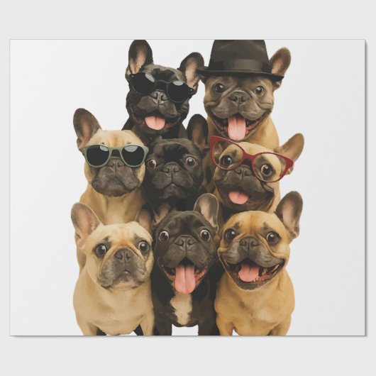 Franse Bulldog Cadeaupapier (Vlak)