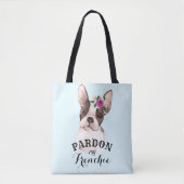 Franse Bulldog Canvas tas - Blauw (Voorkant)