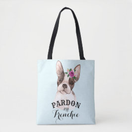 Franse Bulldog Canvas tas - Blauw