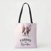 Franse Bulldog Canvas tas - Roze (Voorkant)