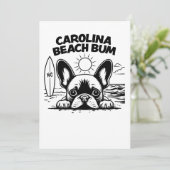 Franse Bulldog Carolina Beach Bum Kaart (Staand voorkant)